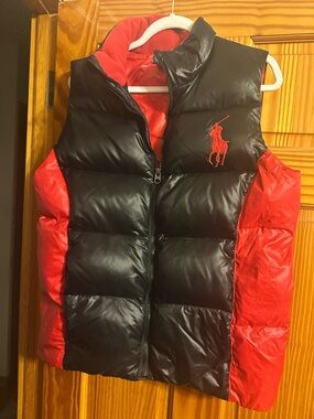 Ralph Lauren Black & Red Quilted Puffer Vest
